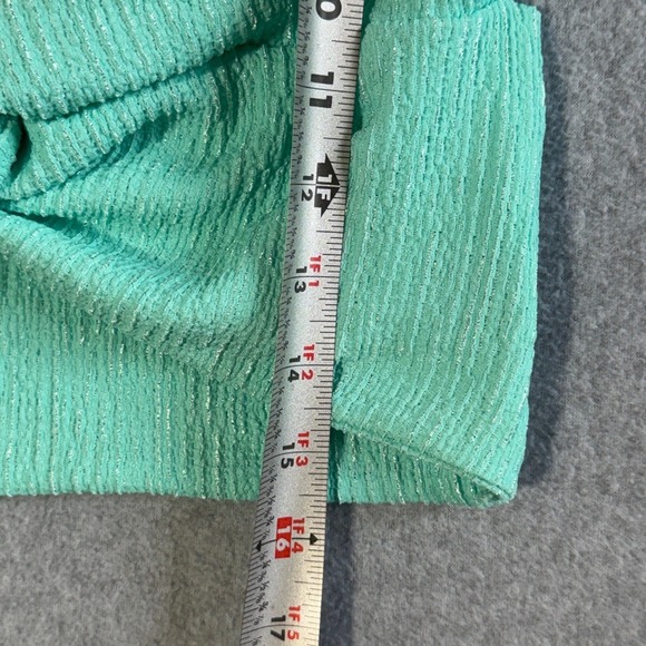 SHEIN Mint Green Textured Twist Front Ruffle Crop Top sz S sz2412207897018 - Picture 3 of 8